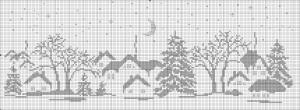 Картина "Деревня зимней ночью"  2 вариант. Схема