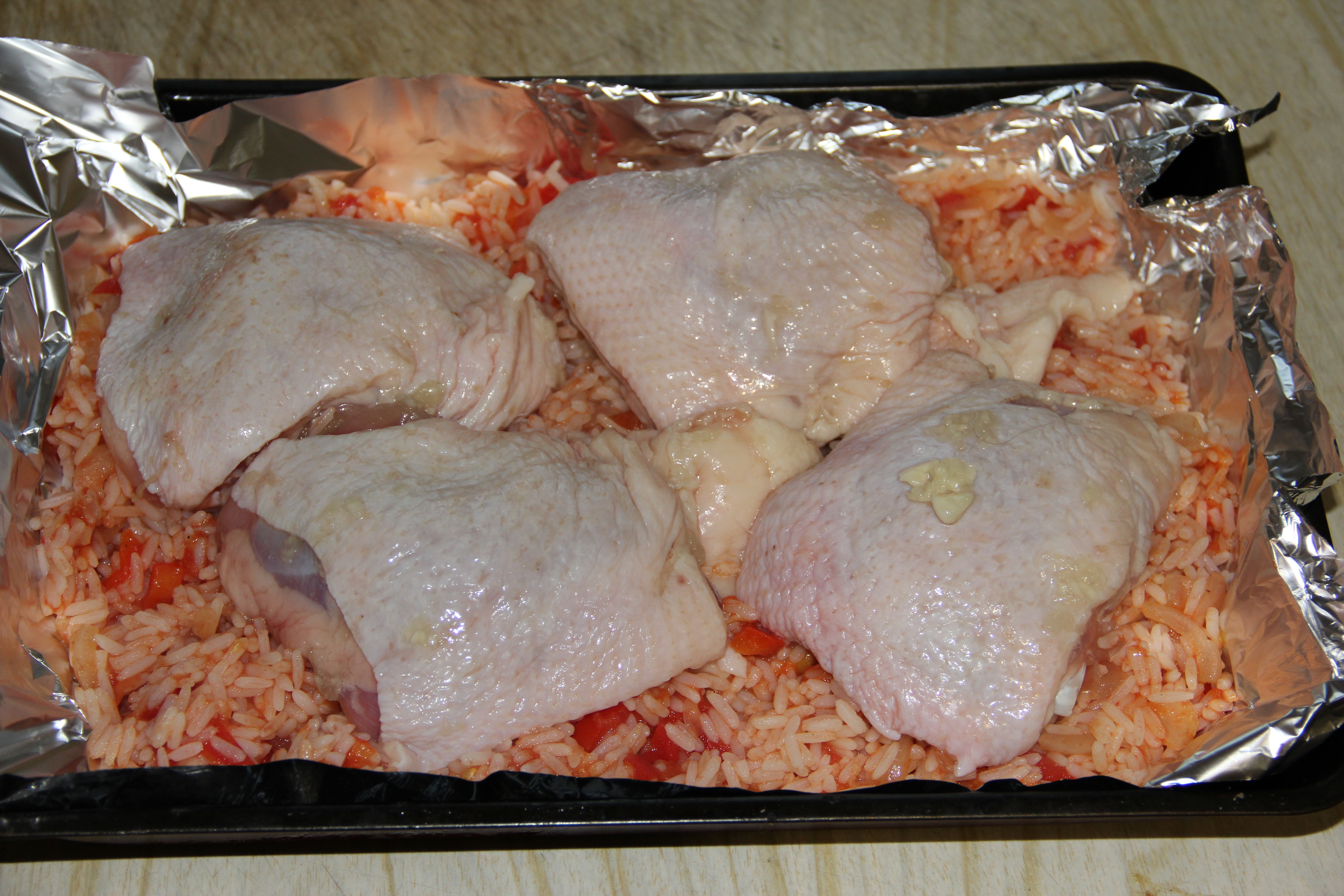 Рис с курицей в духовке рецепт с фото с овощами пошагово на протвине